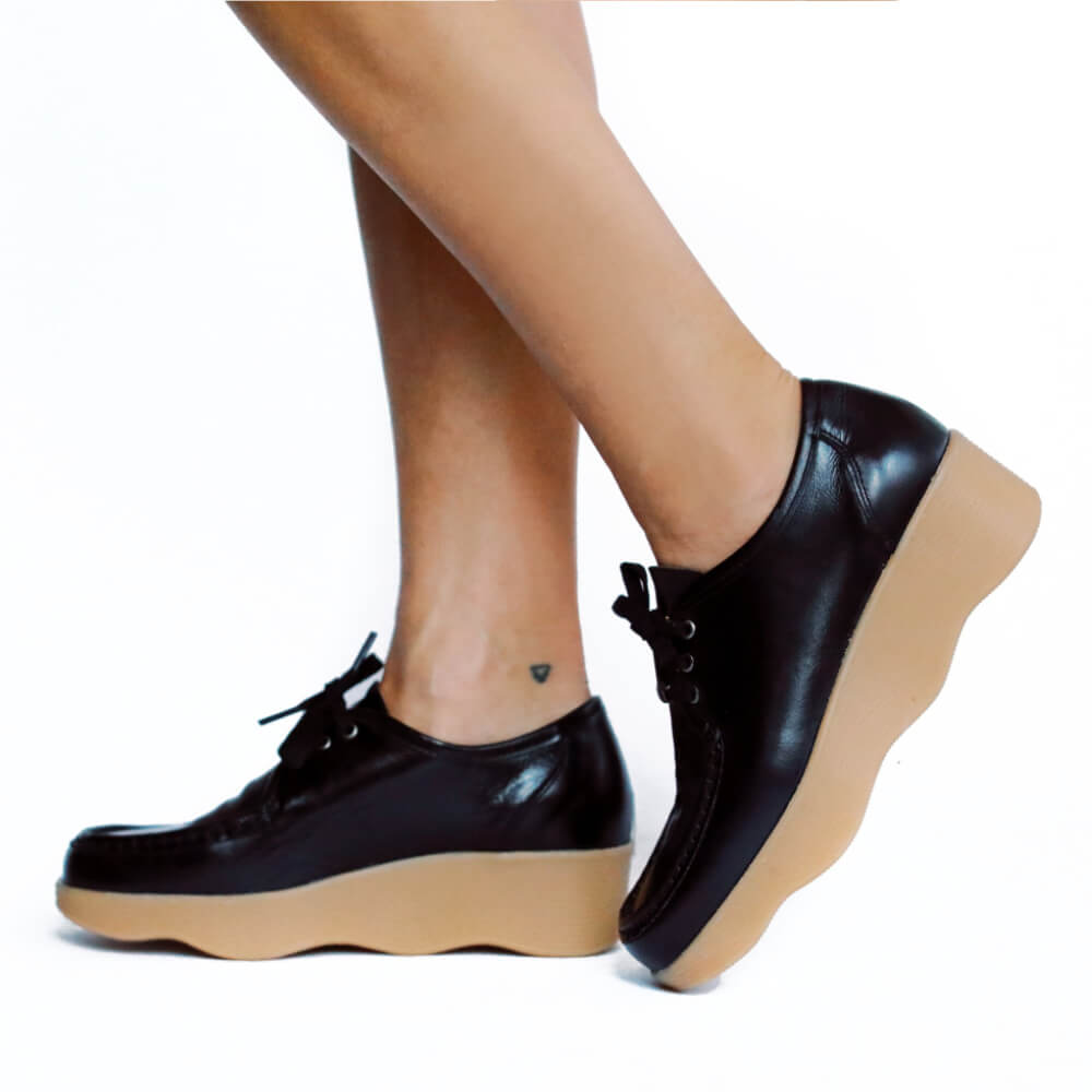 Truth or Square leather shoes on wavy soles, comfortable shoes for walking