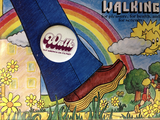 Vintage Famolare advertisement showcasing the brand's iconic wave-sole platform shoes and retro design.