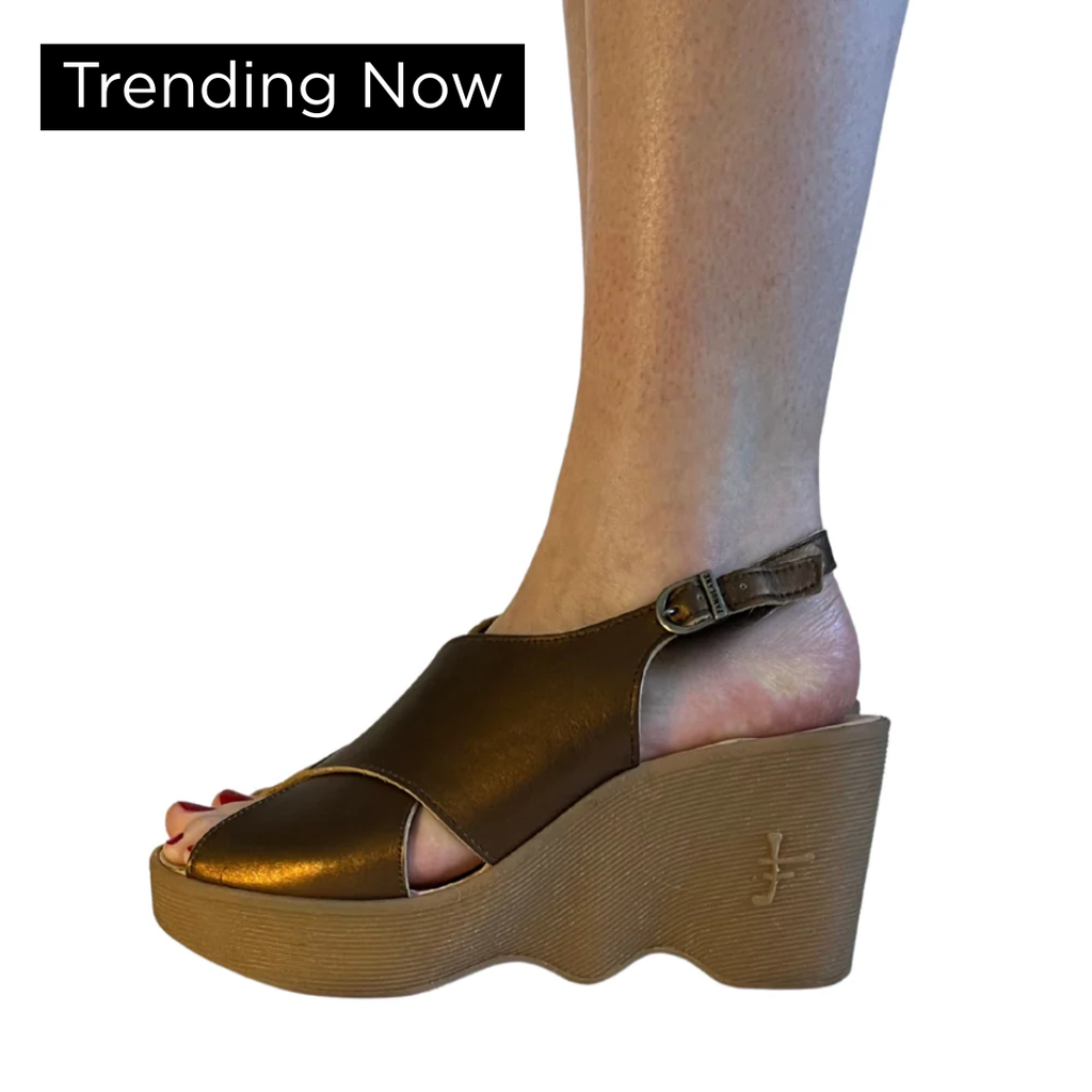 Famolare HI THERE Leather Strap Wedge Heels| Cross Your Heart